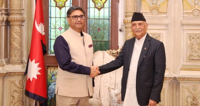  प्रधानमन्त्रीसँग भारतीय विदेश सचिव मिश्रीको शिष्टाचार भेट 