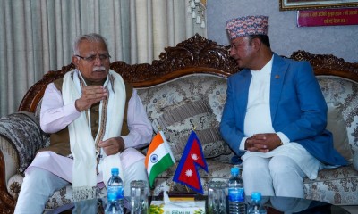  भारतीय समकक्षी खट्टरलाई ऊर्जामन्त्री खड्काले गरे स्वागत 