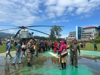  हेलिकप्टरमार्फत एक सय ६१ जनाको सकुशल उद्धार 