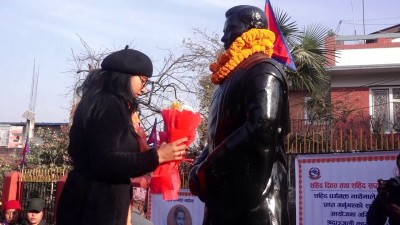  सहिद धर्मभक्त माथेमाको सालिकमा माल्यार्पण 