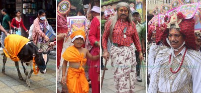 राजधानीका टोलटोलबाट सांस्कृतिक झाँकीसहित ‘गाईजात्रा’ [तस्बिरसहित] 