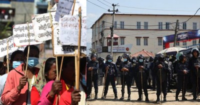  एमाले पार्टी कार्यालयमा स्वर्गद्वारी गुठीपीडितको धर्ना 