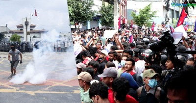  जेनजीको प्रदर्शनमा बानेश्वरमा प्रहरीले गोली चलायो 