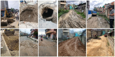  कागेश्वरी मनोहरा-७ मा वर्षाले बिग्रिएका र भत्केका सडक मर्मत तीव्र 
