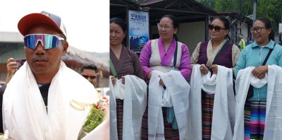  कीर्तिमानी सगरमाथा आरोही कामिरितालाई विमानस्थलमा भव्य स्वागत 
