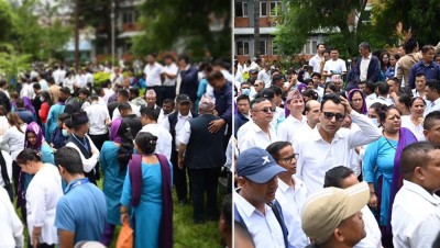  करार कर्मचारीको जागिर संकटमा : आउटसोर्सिङको सरकारी तयारीविरुद्ध सिंहदरबारमा विरोध 