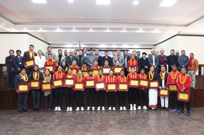  अन्तर्राष्ट्रिय पदक विजेता खेलाडीलाई प्रधानमन्त्रीबाट पुरस्कार प्रदान 