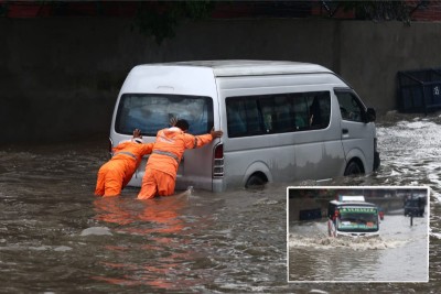  काठमाडौंको पुतलीसडक,माइतीघर,धोबीखोला छेउका सडक डुबानमा 