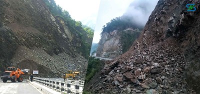  वर्षा नभए पृथ्वी राजमार्ग साँझसम्म खुल्ने, धमाधम पहिरो पन्छाइँदै 