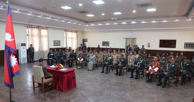  सेना दिवसमा सहभागी हुन आएका एनसीसीका प्रतिनिधिले गरे प्रधानमन्त्रीसँग भेट 