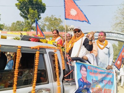  क्रिकेट टोलीकी कप्तान पूजा महतोलाई गृह जिल्लामा भव्य सम्मान 