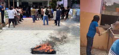  प्रमुख प्रशासकीय अधिकृतको हाजिरीलाई लिएर राजविराज नगरपालिकामा तोडफोड 