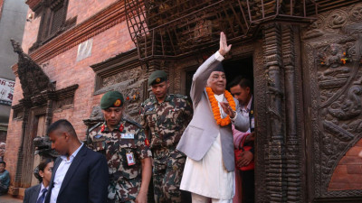  राष्ट्रपति पौडेलद्वारा नवदुर्गा भवानीको पूजाअर्चना 