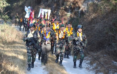  नेपाली सेनाको एकीकरण टर्च र्‍याली काठमाडौँ आइपुग्यो 