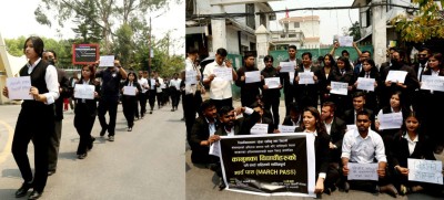  विद्यार्थी संगठनमाथि प्रतिबन्ध लगाउने निर्णयविरुद्ध कानुनका विद्यार्थी सडकमा 