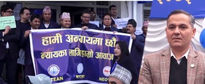  टेलिकमले वार्षिकोत्सव मनाइहँदा कर्मचारीद्वारा विरोध प्रदर्शन 