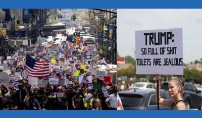  ट्रम्प र मस्कको नीतिको विरोधमा उर्लियो जनसागर 