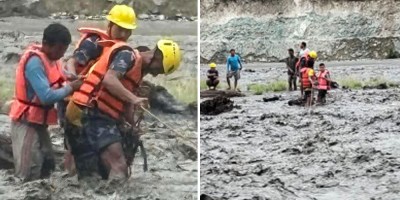  भेरी नदीमा फसेका चार जनाको सशस्त्र प्रहरीद्वारा उद्धार 