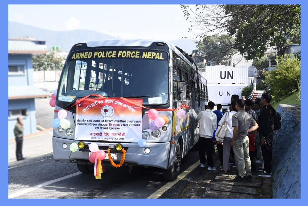 दुई दिनमा सशस्त्रले दियो एक हजारभन्दा बढीलाई निःशुल्क बस सेवा